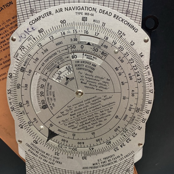 Computer Air Navigation Dead Reckoning Graph Jeppesen, Type MB-4A - Picture 17 of 17